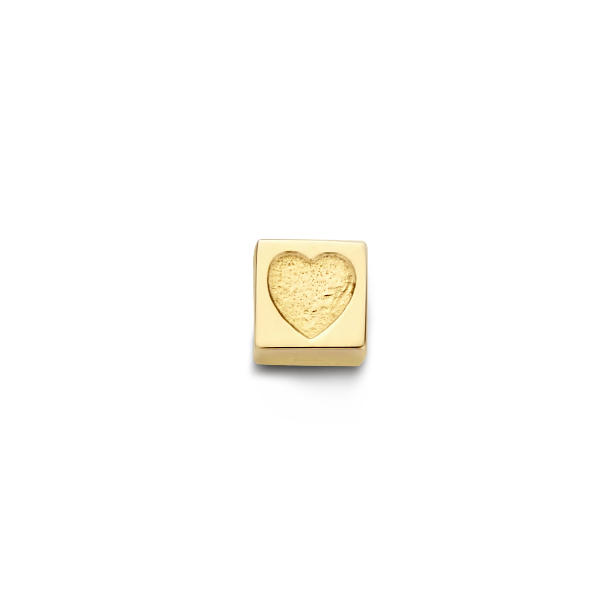 Isabel Bernard Le Carré Felie 14 Carat Golden cube Charm Heart IB350044