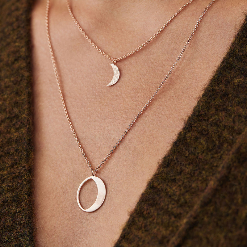 Violet Hamden Luna 925 Sterlingsilber Roségold Vergoldete Halskette mit Monden VH10105-zoom-