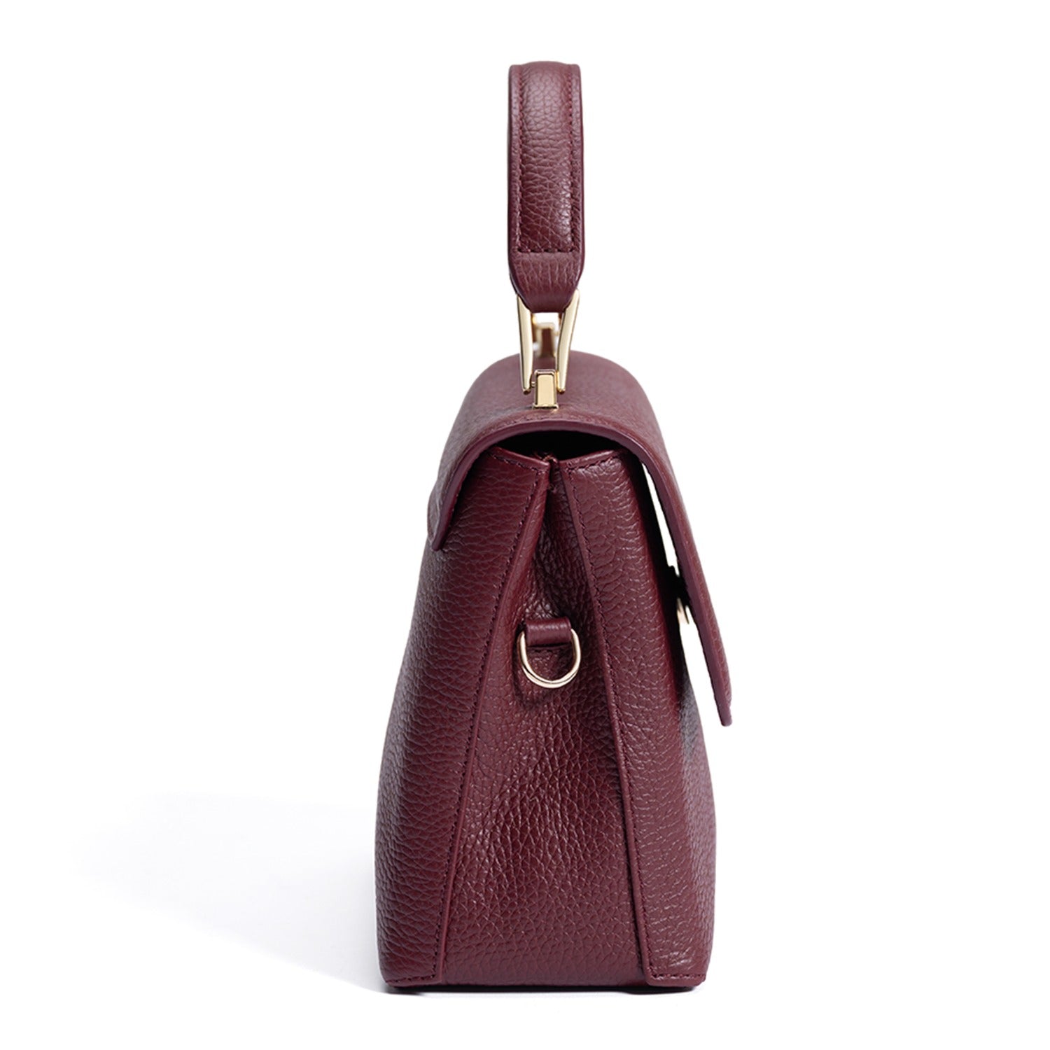 Isabel Bernard Femme Forte Heline Bordeaux Calfskin Leather Handbag IB21121