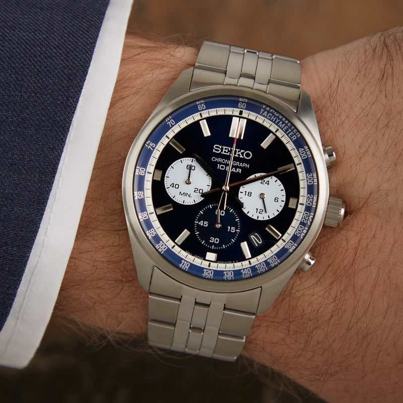 Seiko herren Uhr Silber SSB427P1-zoom-