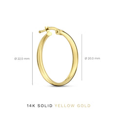 Isabel Bernard Rivoli Estrella 14 Carat Golden Hoop Earrings IB360126