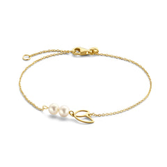 Isabel Bernard Cadeau d'Isabel 14 karat gold bracelet and ear studs gift set with freshwater pearls IB90185