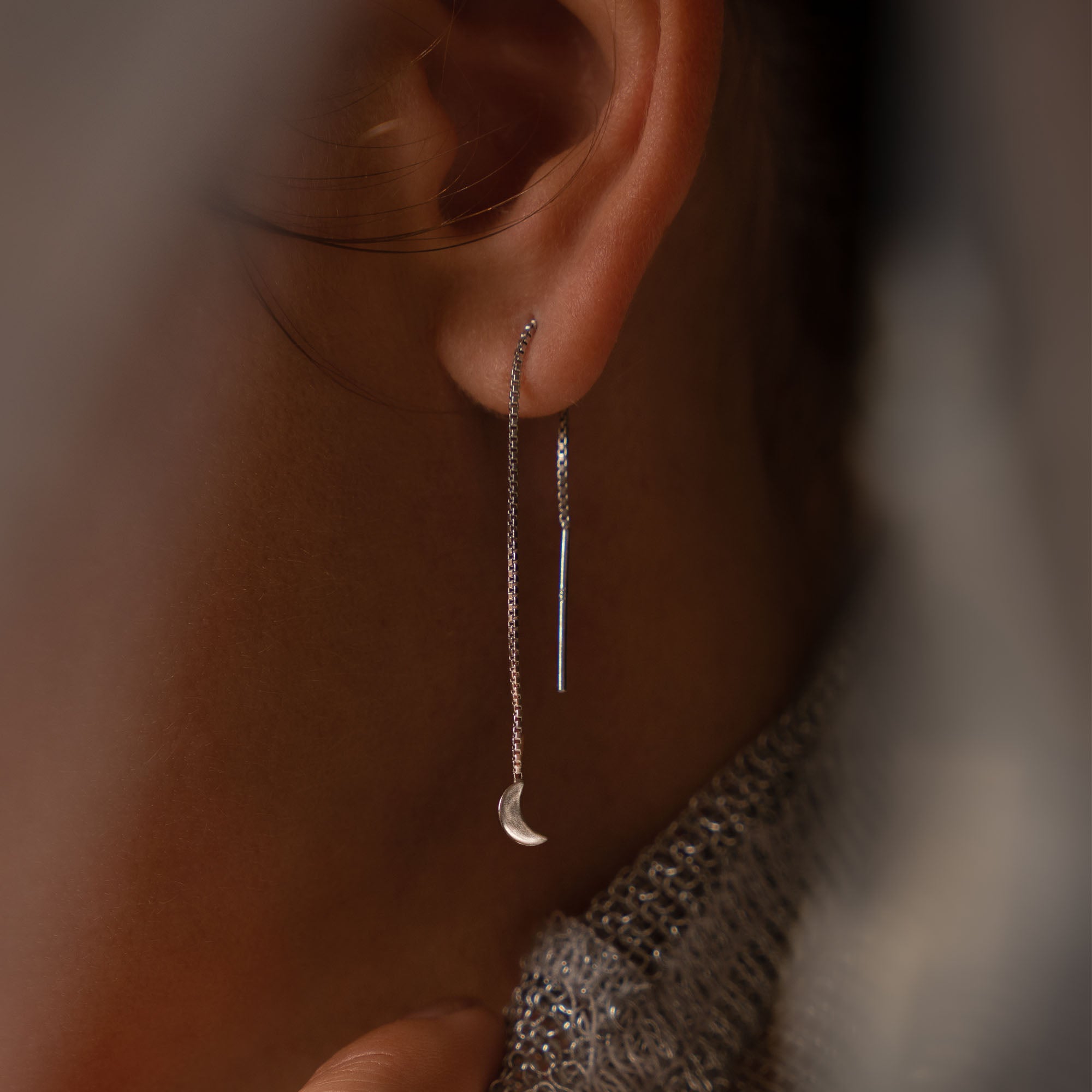 Violet Hamden 925 Sterling Silver Long Night Cresent Moon Earrings VH16048