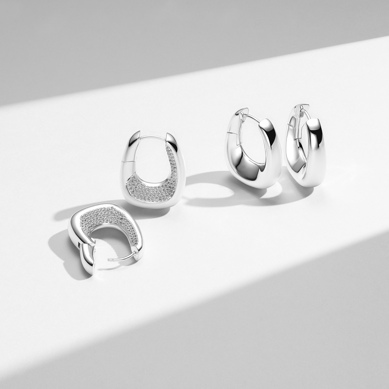 Sif Jakobs 925 Sterling Silver Borsa Grande Earrings SJ-E2621-CZ-zoom-