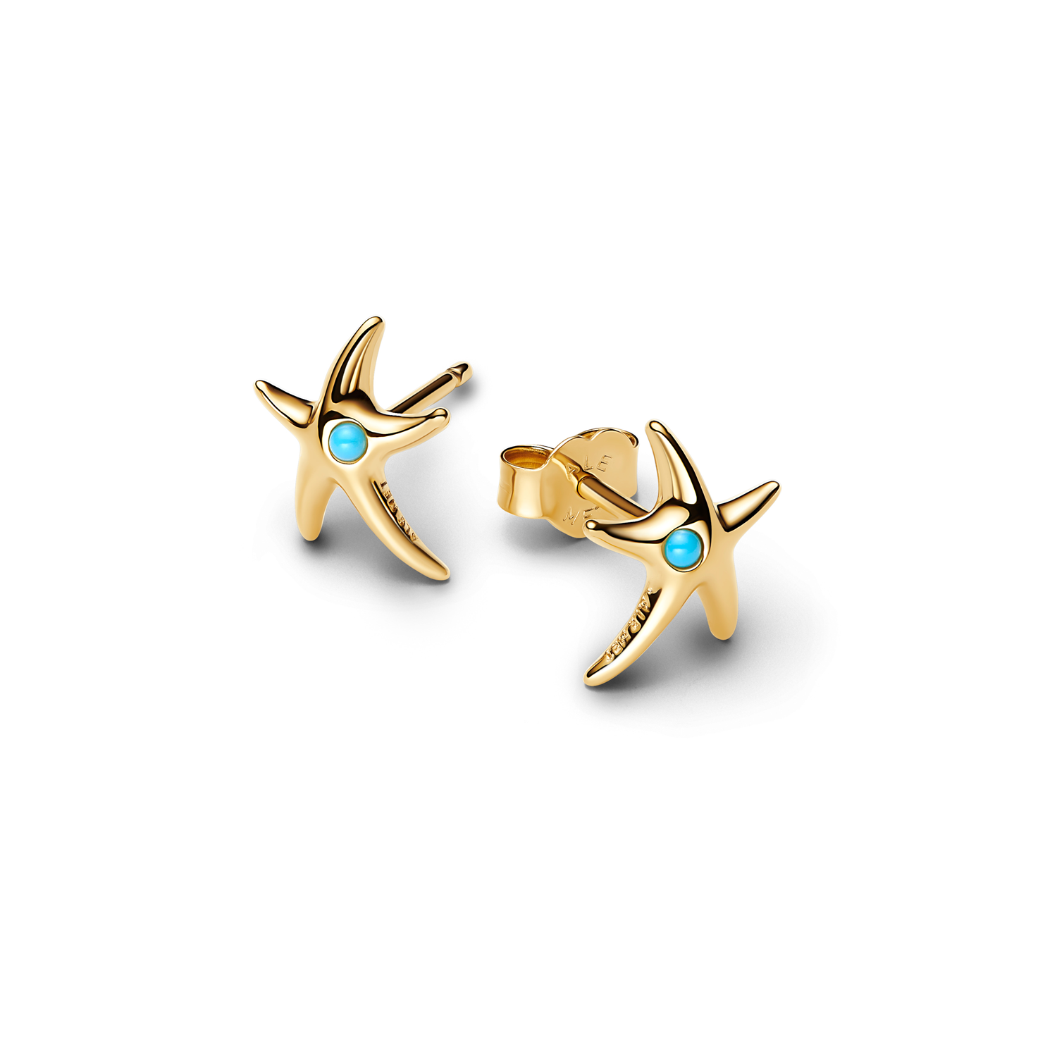 Pandora Moments Gold Plated Starfish Stud Earrings 263820C01