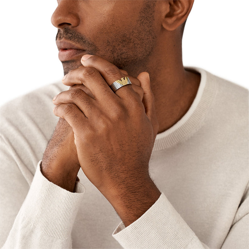 Emporio Armani Eagle Logo Silberfarbene Ring EGS3076040-9-zoom-