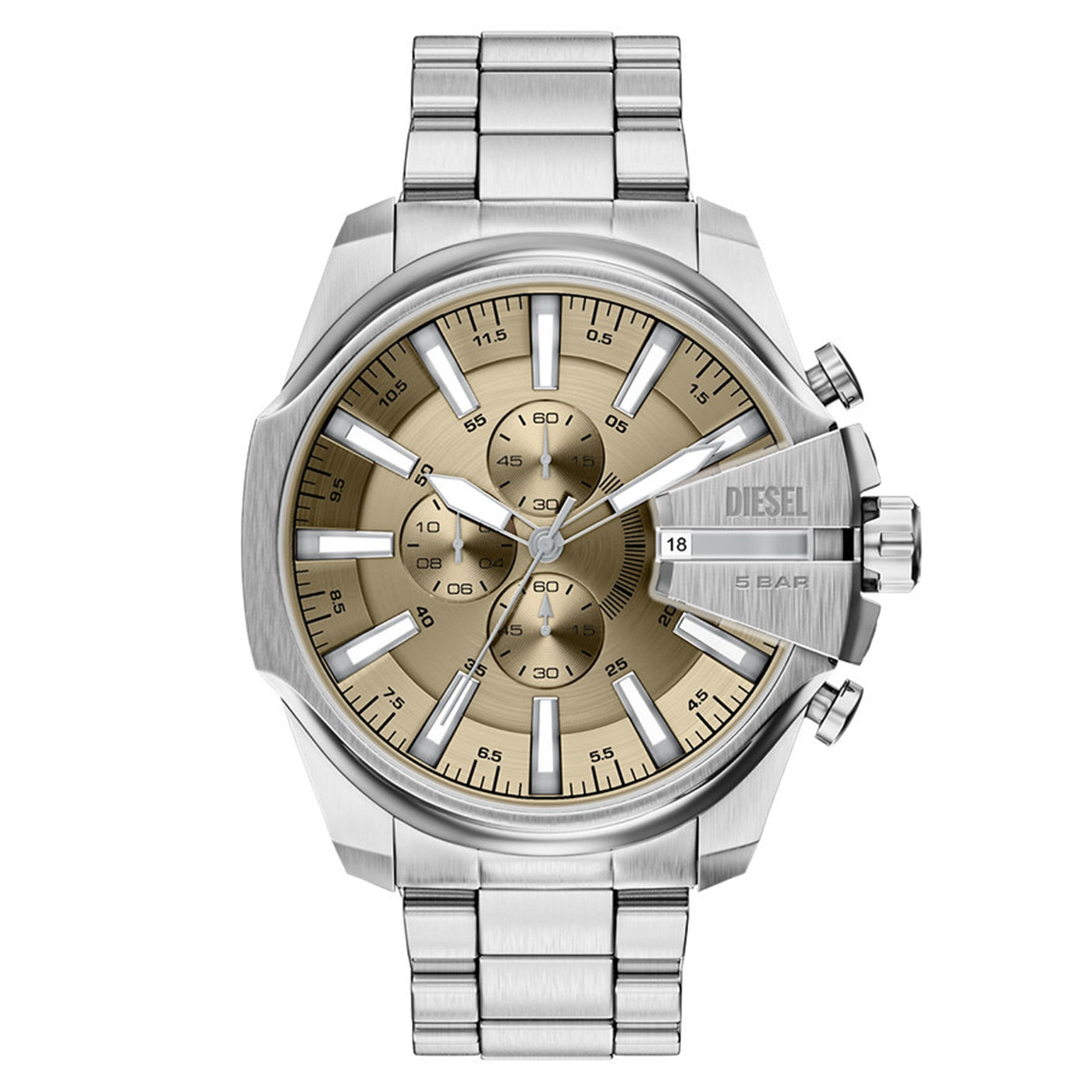 Diesel Mega Chief Slim Round Gold Dial Watch DZ4702