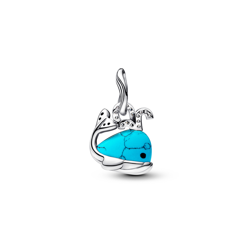 Pandora Moments 925 Sterling Silver Turquoise Whale Dangle Charm 793822C01-zoom-