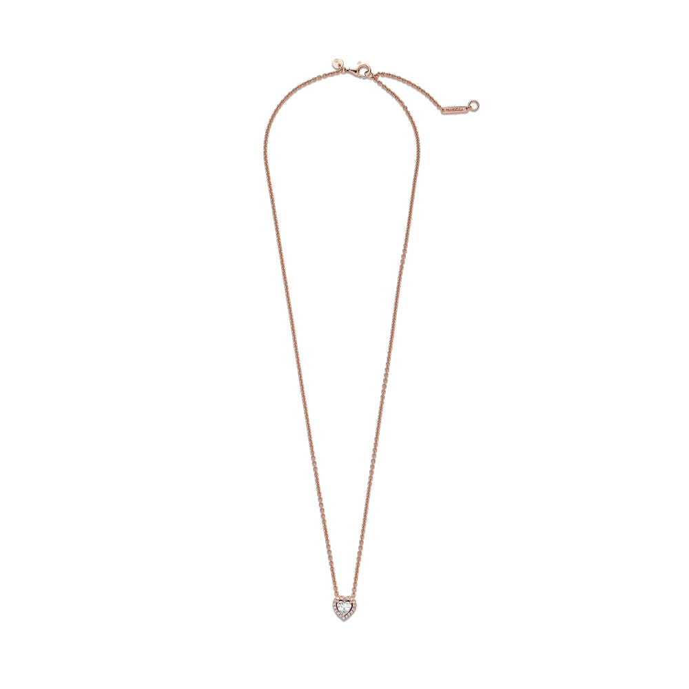 Pandora Timeless Sparkling Heart Necklacewith14 Carat RoseGold Plating 388425C01-45 (Length: 45.00 cm)