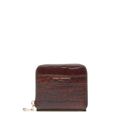 Isabel Bernard Honoré Jules Croco Brown Zip Wallet IB23106