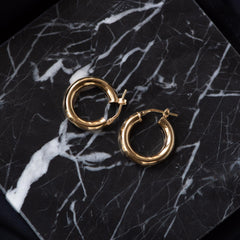 Parte di Me Bibbiena Poppi Casentino 925 sterling Silver gold plated Hoop Earrings PDM36056