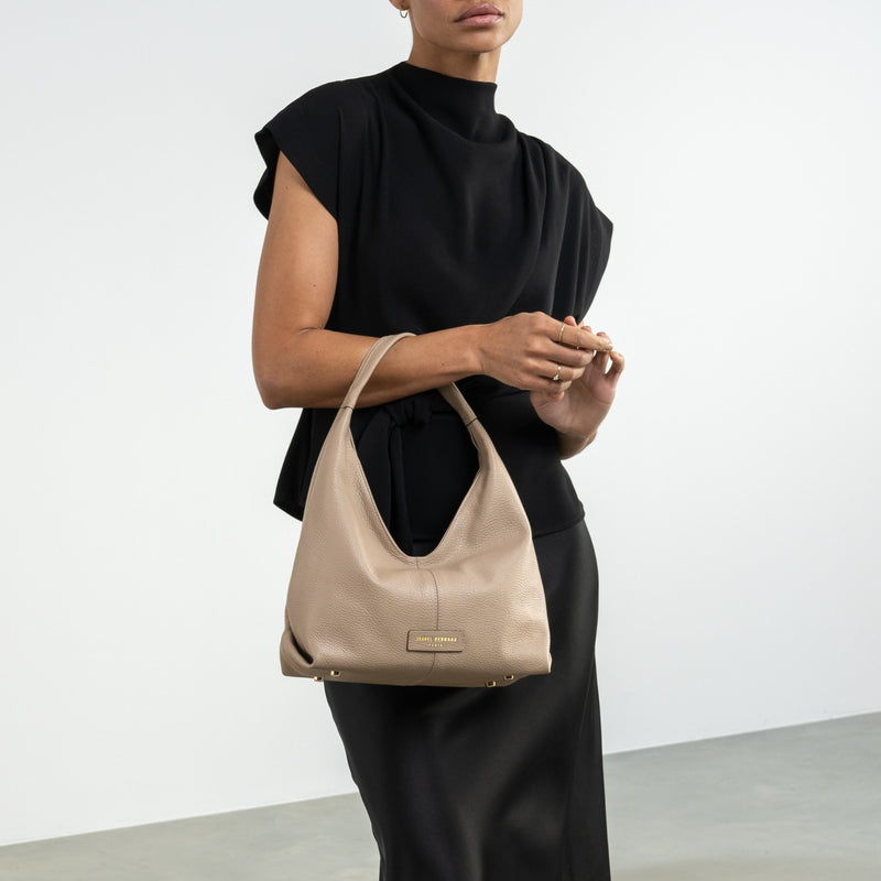 Isabel Bernard Honoré Grace Mini taupefarbene Leder-Handtasche aus Kalbsleder IB21132-078-zoom-