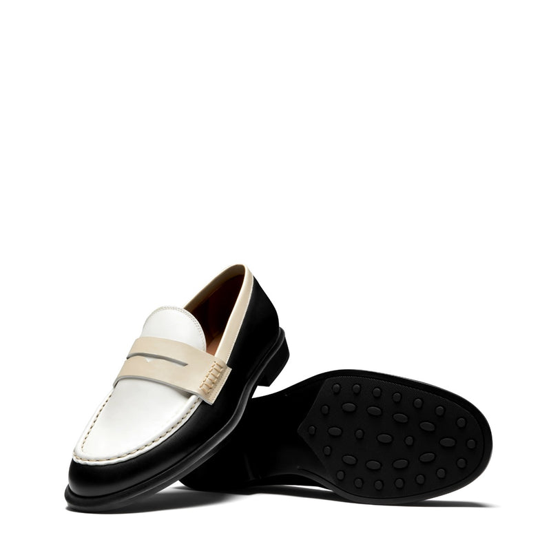 Isabel Bernard Vendôme Blandine Schwarz-Weiß Kalbsleder Loafers mit weißen Details IB51015-10170-36-zoom-
