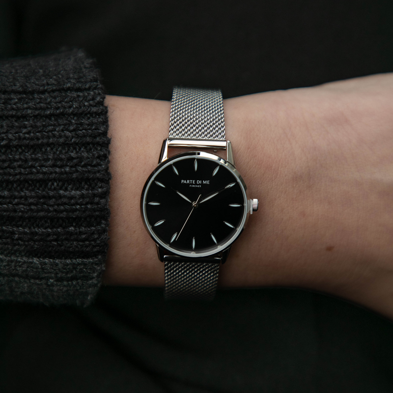 Parte Di Me Orologio rund Damenuhr silberfarben und schwarz PDM09056-zoom-