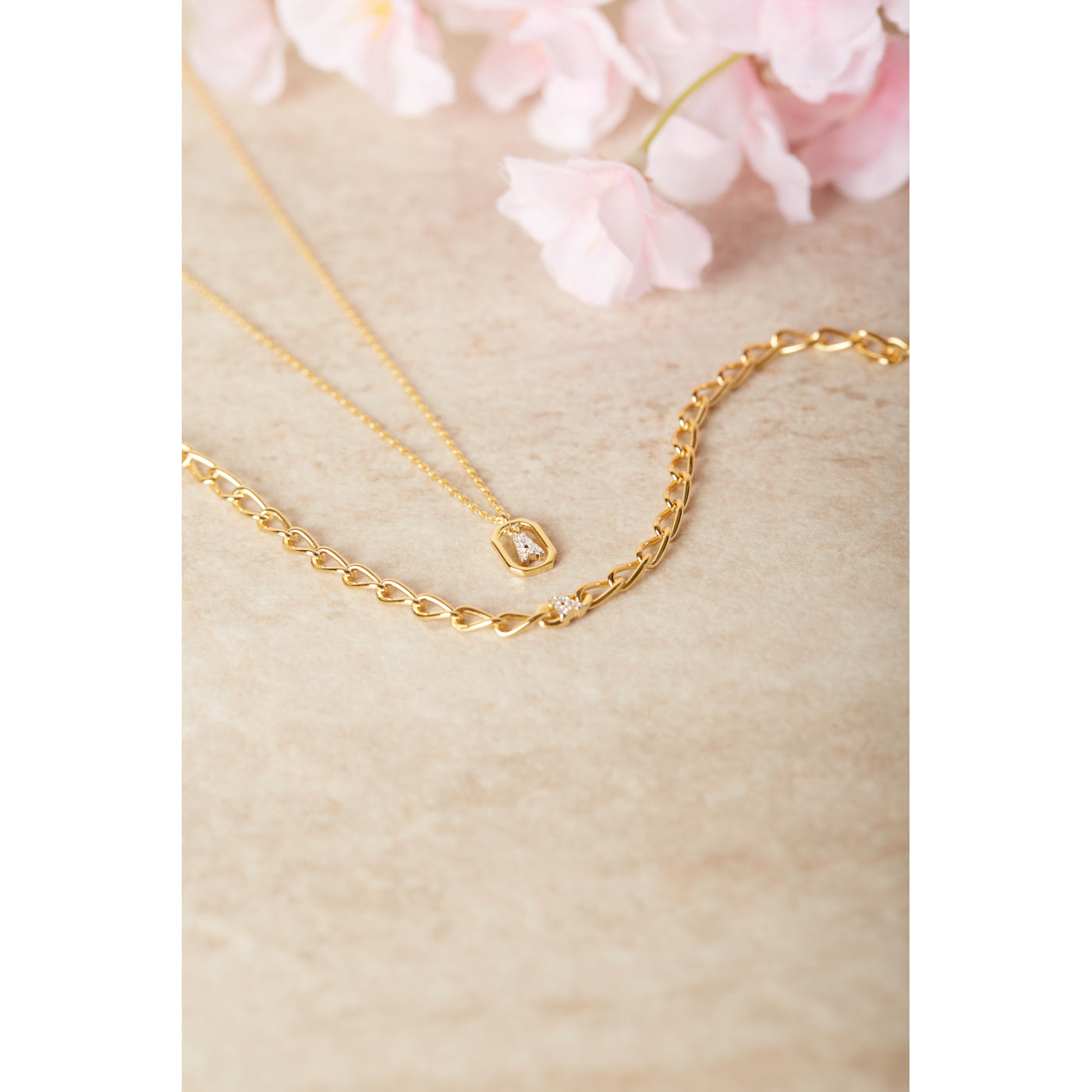 P D Paola Mini Letters 18 karat gold plated Necklace CO01-512-U