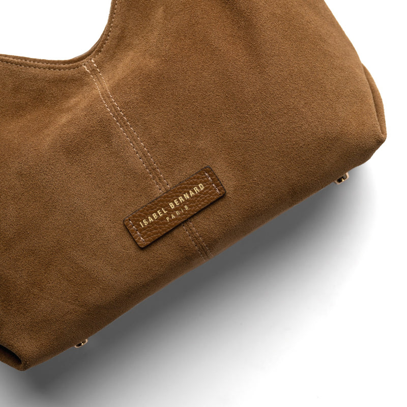 Isabel Bernard Honoré Grace Mini braune Wildleder-Handtasche IB21132-130-zoom-