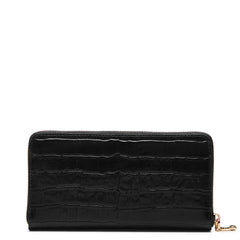 Isabel Bernard Honoré Léa Black Croco Zip Wallet IB23007