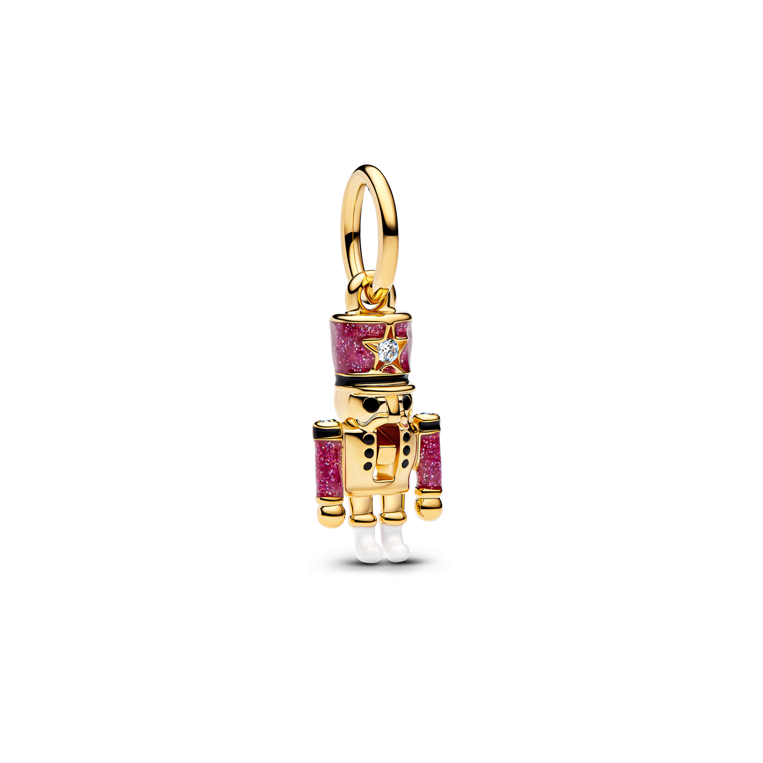 Pandora Moments Gold Plated Moveable Nutcracker Dangle Charm 763583C01