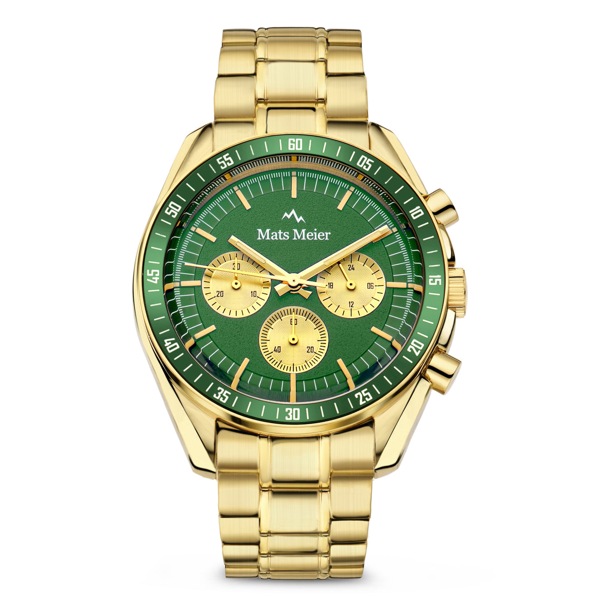 Mats Meier Arosa Racing Chronograph Men'sWatch Gold-coloured and Green MM50017