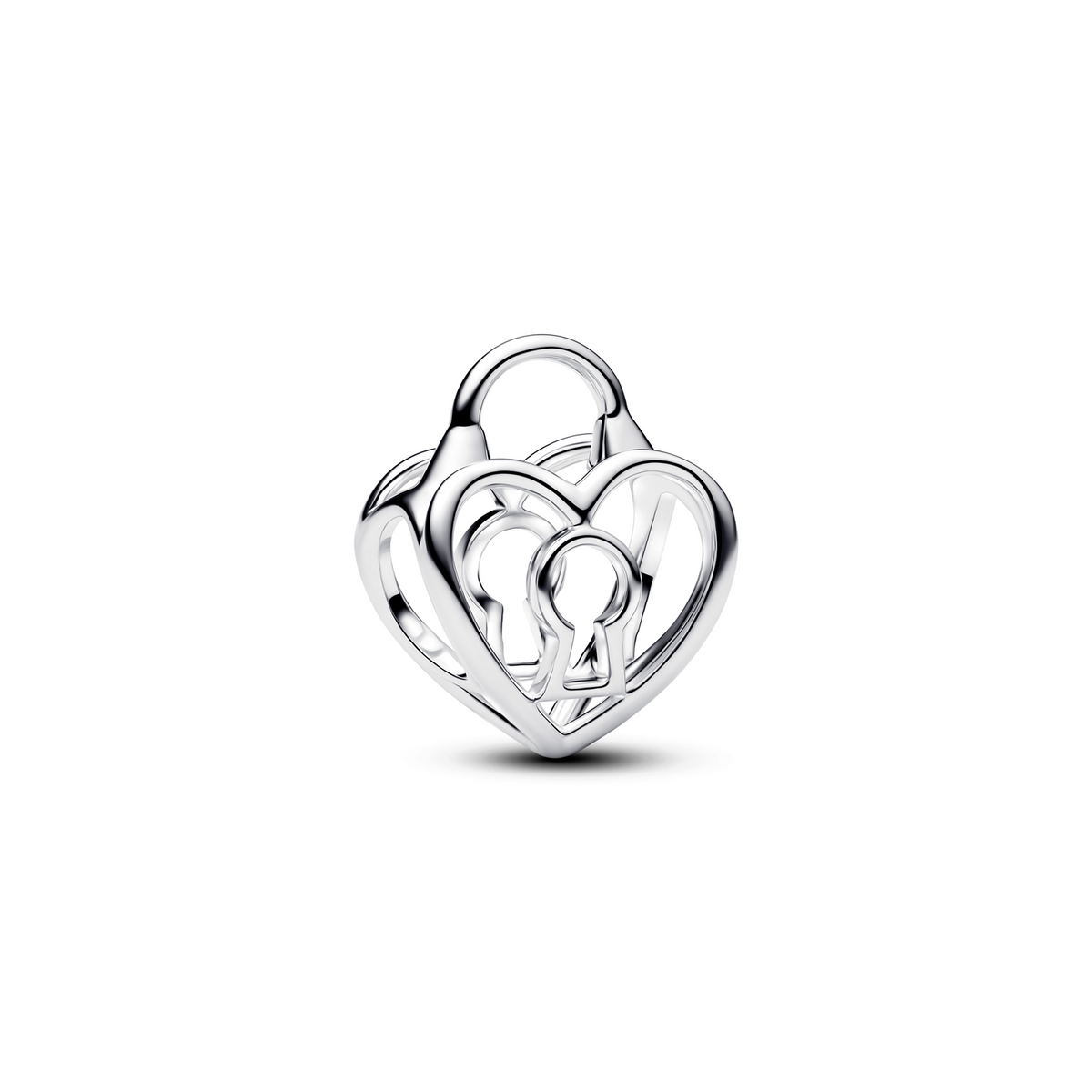 Pandora Moments 925 Sterling Silver Openwork Heart Padlock Charm 794358C00