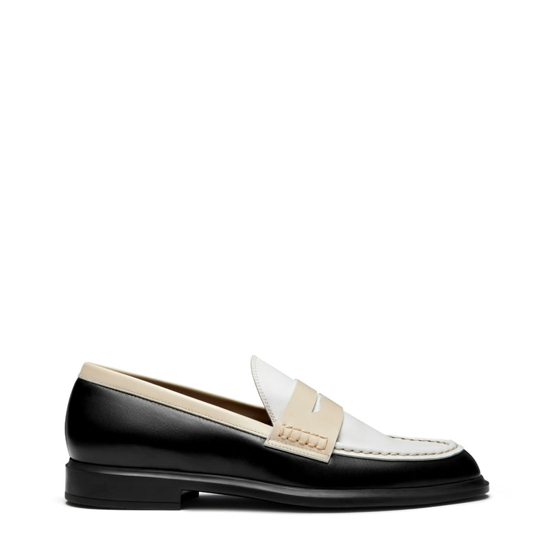 Isabel Bernard Vendôme Blandine Schwarz-Weiß Kalbsleder Loafers mit weißen Details IB51015-10170-36-zoom-