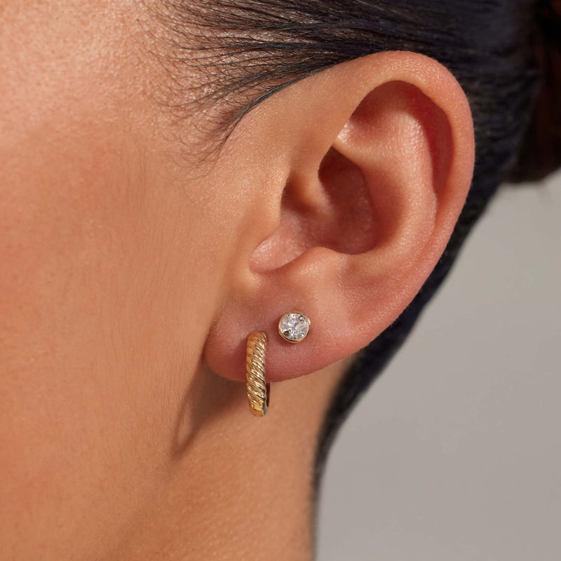 Beloro Jewels La Rinascente Milou 9-karätige Goldreifen-Ohrringe BO360106-zoom-