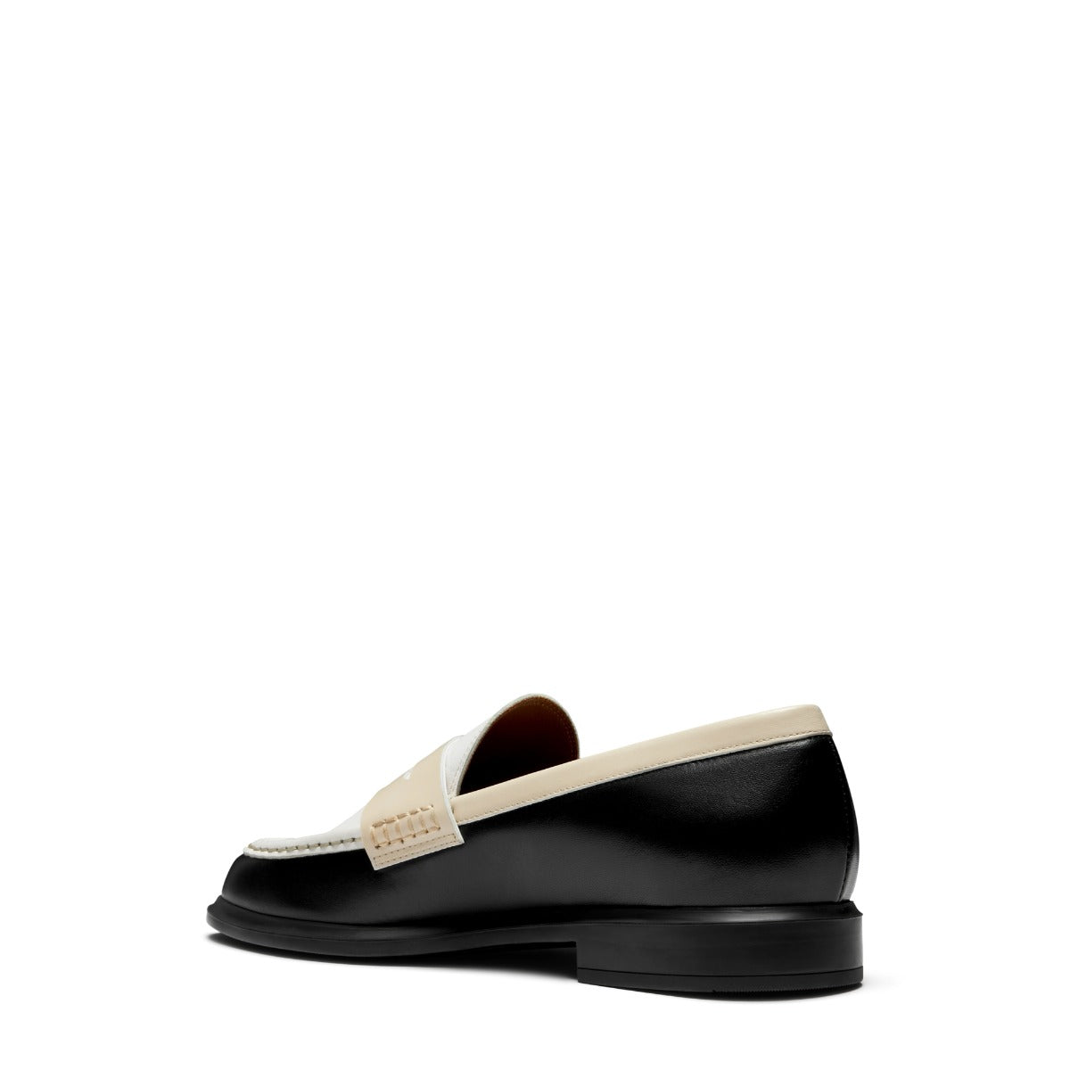Isabel Bernard Vendôme Blandine black-white calfskin leather loafers with white details IB51015-10170-36