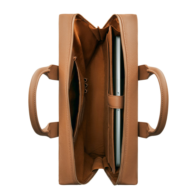 Isabel Bernard Honoré Anique Kamelfarbene Kalbsleder Handtasche IB25062-zoom-