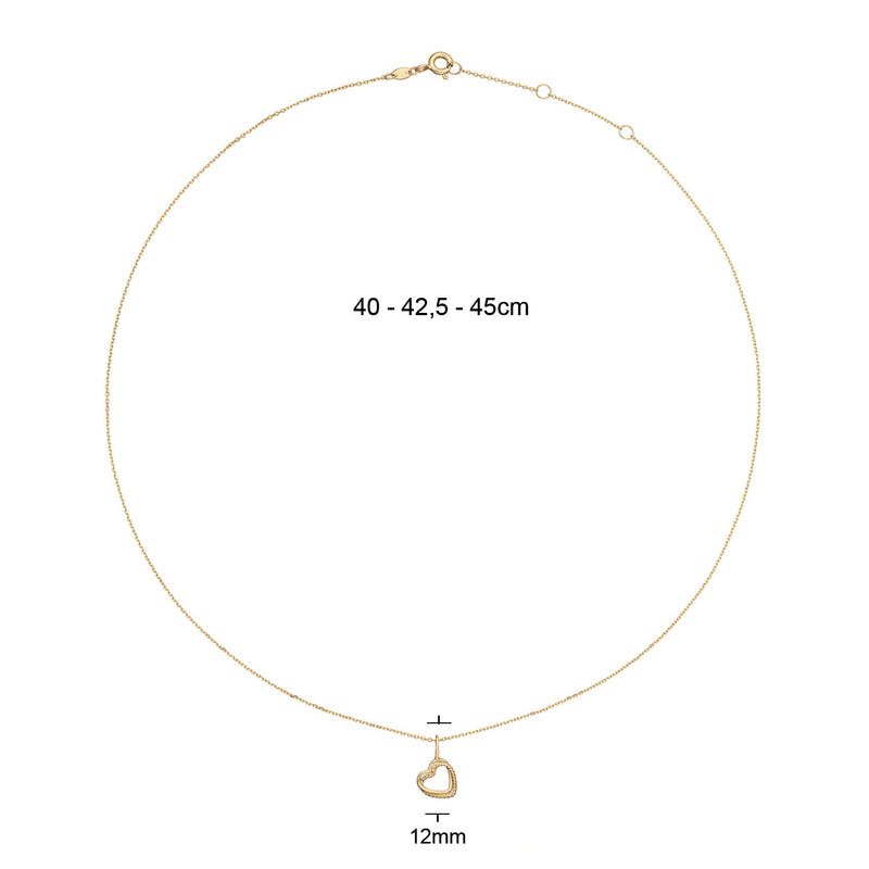 Jackie Gold Twisted Heart Halskette Aus 14 Karat Gold 585 JKN25.442-zoom-