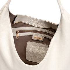 Isabel Bernard Honoré Grace cream calfskin leather shoulder bag IB25093-070