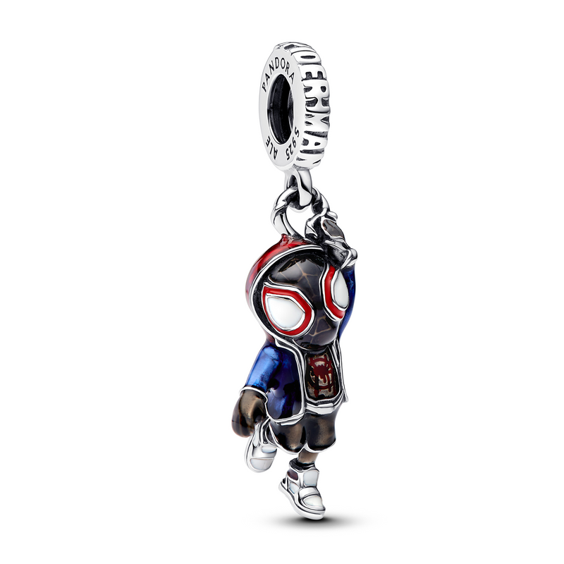 Pandora Collabs 925 Sterling Silver Marvel Spider-Man Miles Morales Dangle Charm 793842C01-zoom-