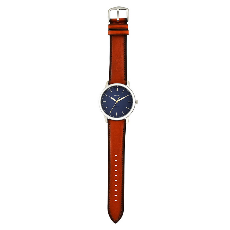 Fossil The Minimalist Silberne Und Blaue Herrenuhr FS5304-zoom-