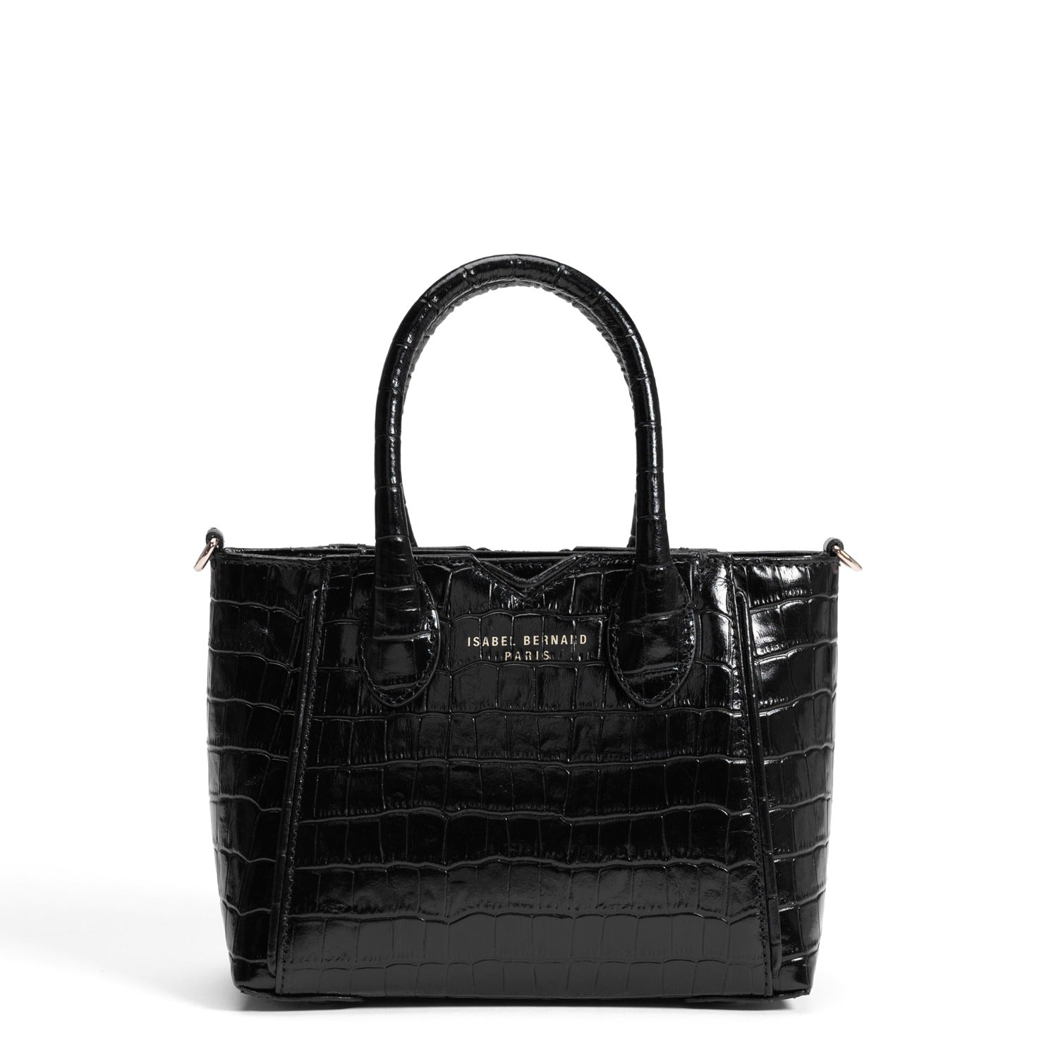Isabel Bernard Honoré Cloe Mini Croco Black Calfskin Leather Handbag IB21124-201