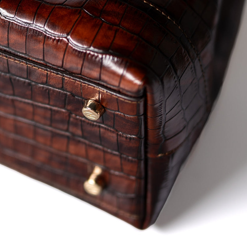 Isabel Bernard Femme Forte Minette Kroko Braun Kalbsleder Handtasche IB21114-230-zoom-