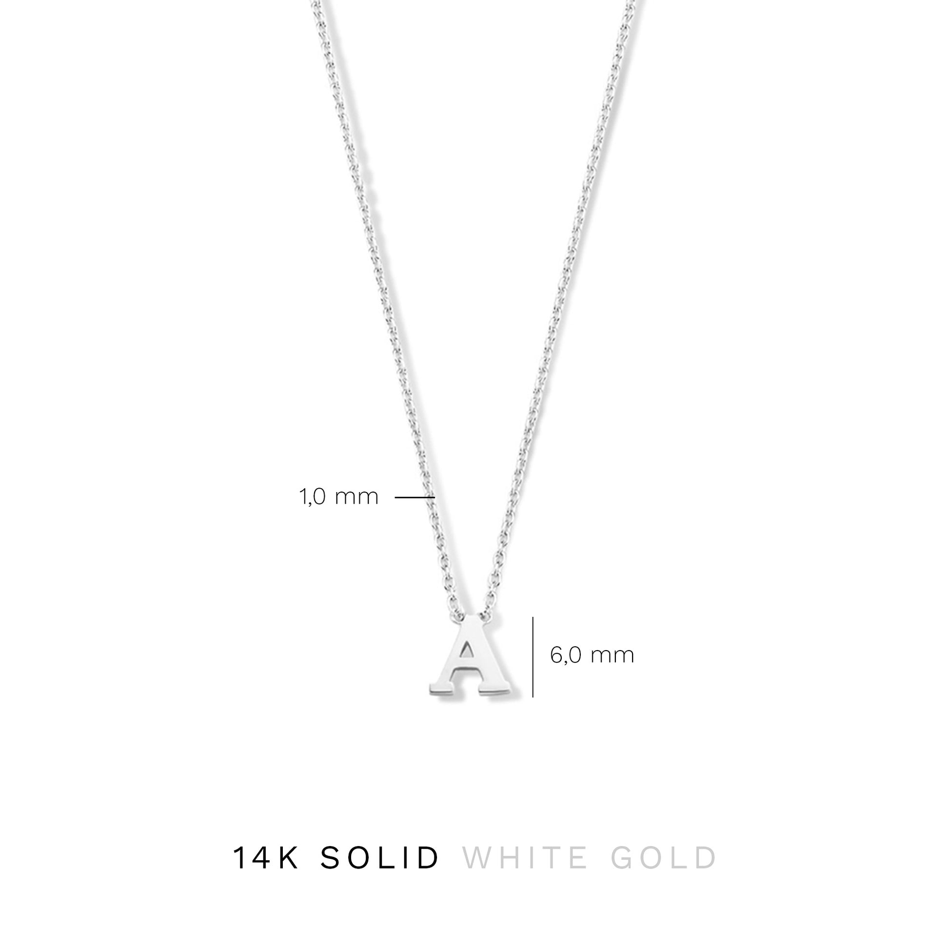 Isabel Bernard Saint Germain Chloé 14 Carat Whitegold Initial Necklace IB340061-A