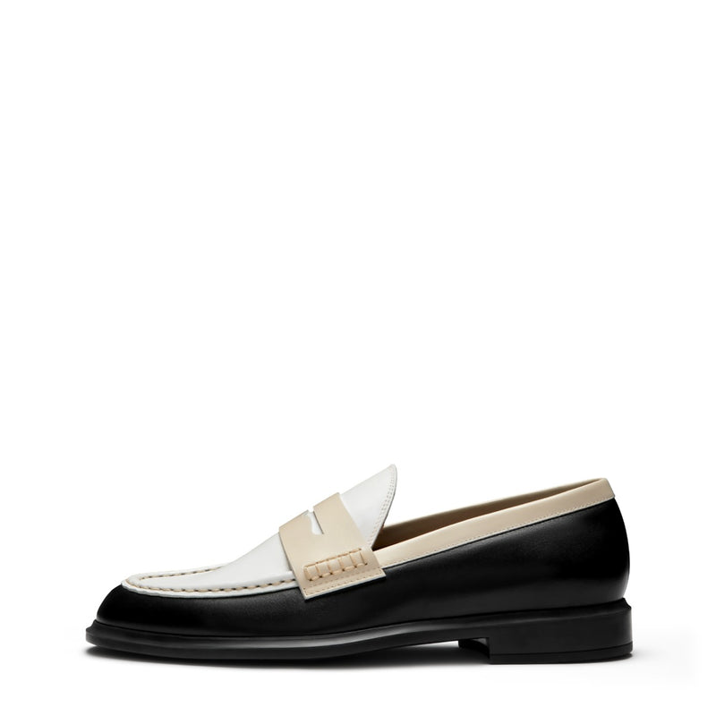Isabel Bernard Vendôme Blandine Schwarz-Weiß Kalbsleder Loafers mit weißen Details IB51015-10170-36-zoom-