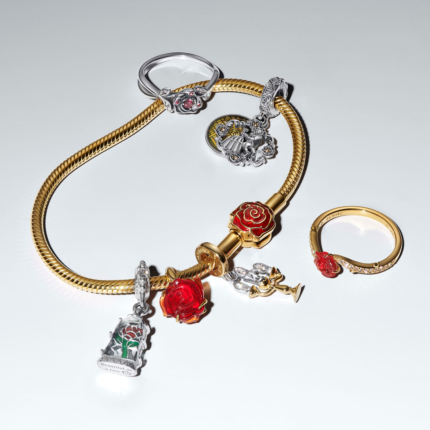 Pandora Collabs Gold Plated Disney Lumiere Charm 763985C01