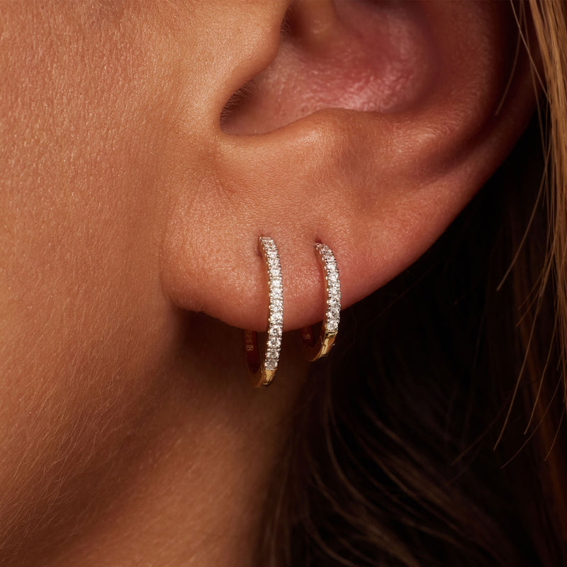 Isabel Bernard De la Paix Madeline 14 karat gold hoop earrings with diamond 0.09 carat IBD360033-zoom-