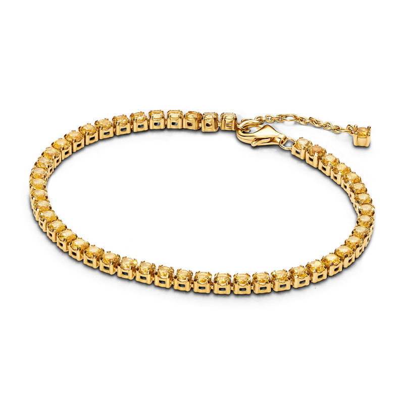 Pandora Timeless Gold Plated Sparkling Yellow Tennis Bracelet 561469C03-20-zoom-