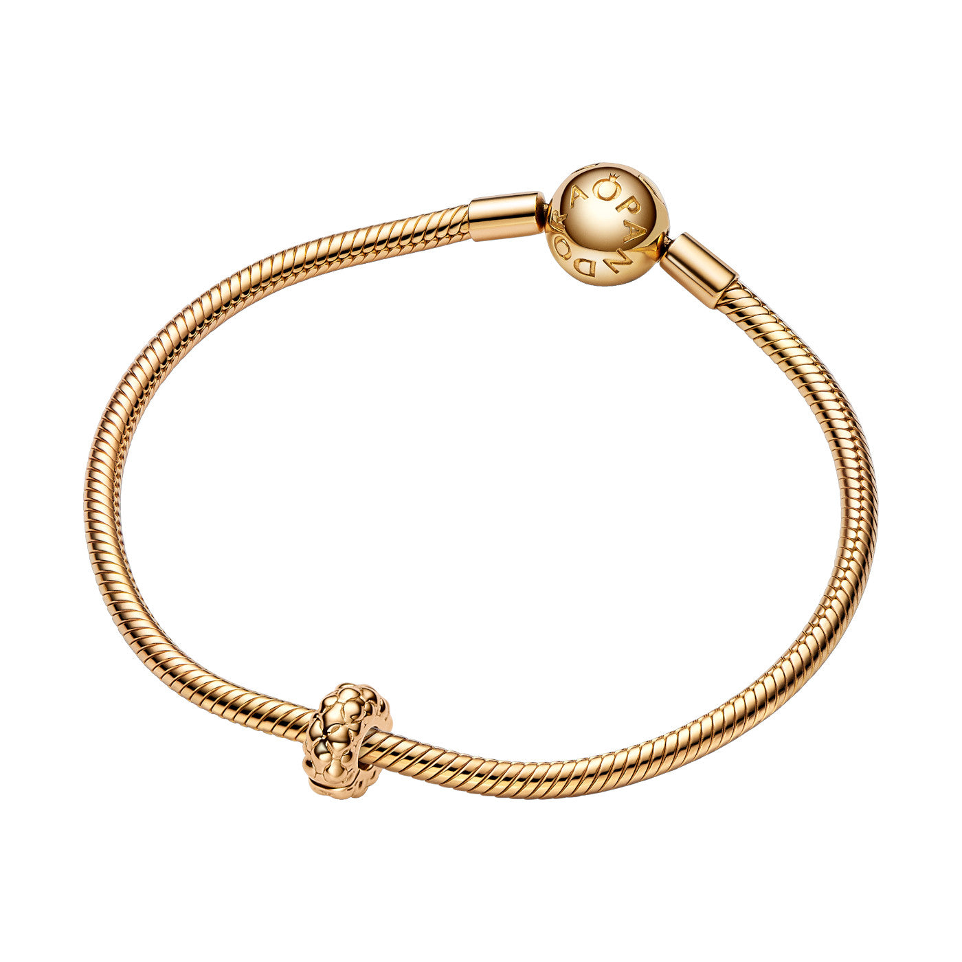 Pandora Moments Studded Clip Charm 762716C00with14 Carat Gold Plating