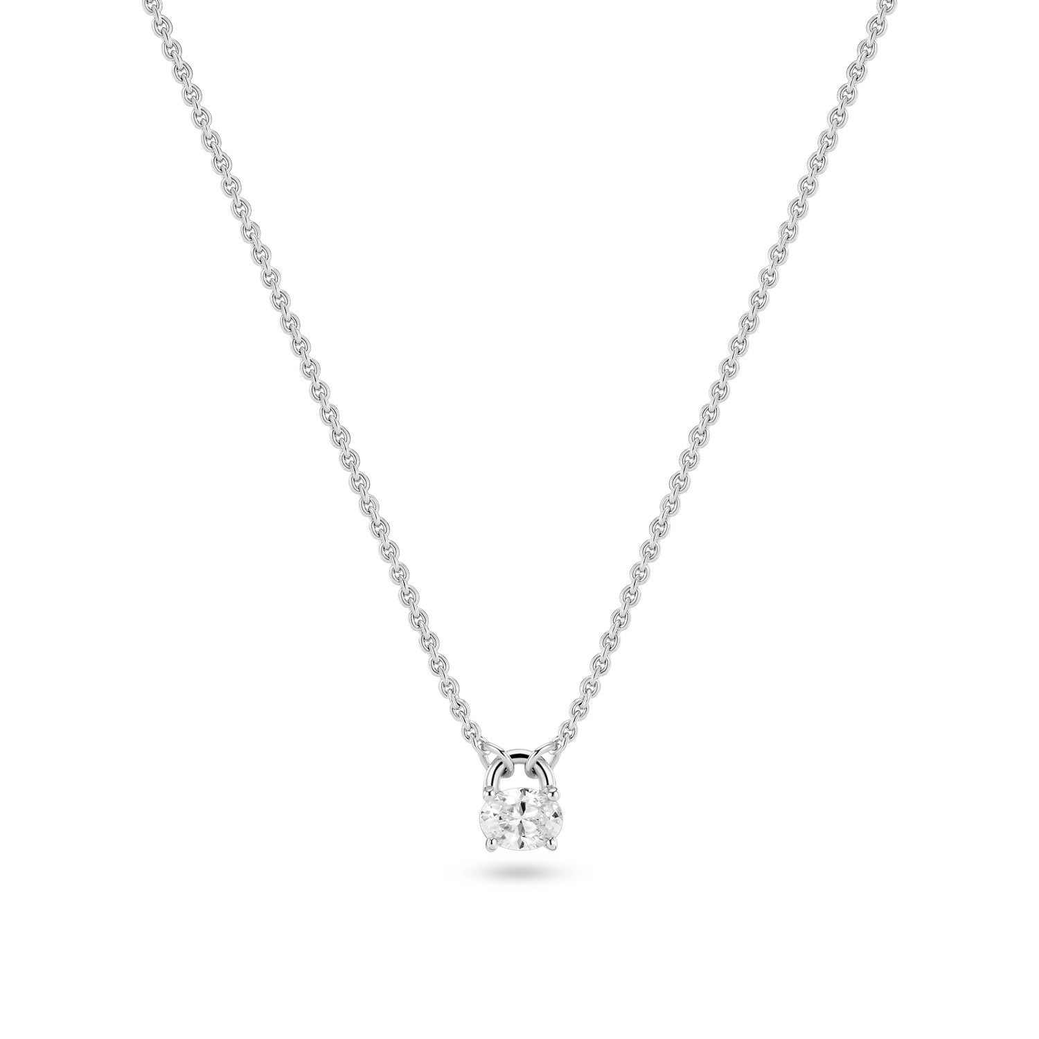 Sif Jakobs 925 Sterling Silver Ovale Necklace SJ-N2744-CZ