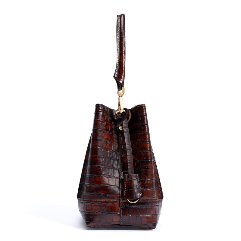 Isabel Bernard Femme Forte Minette Kroko Braun Kalbsleder Handtasche IB21114-230-zoom-