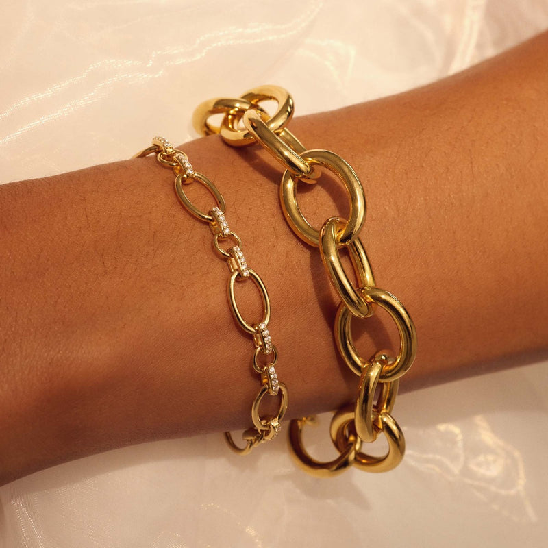 Parte Di Me Bibbiena Poppi Adriane 925 Sterling Silver Gold Plated Link Bracelet PDM32132-zoom-