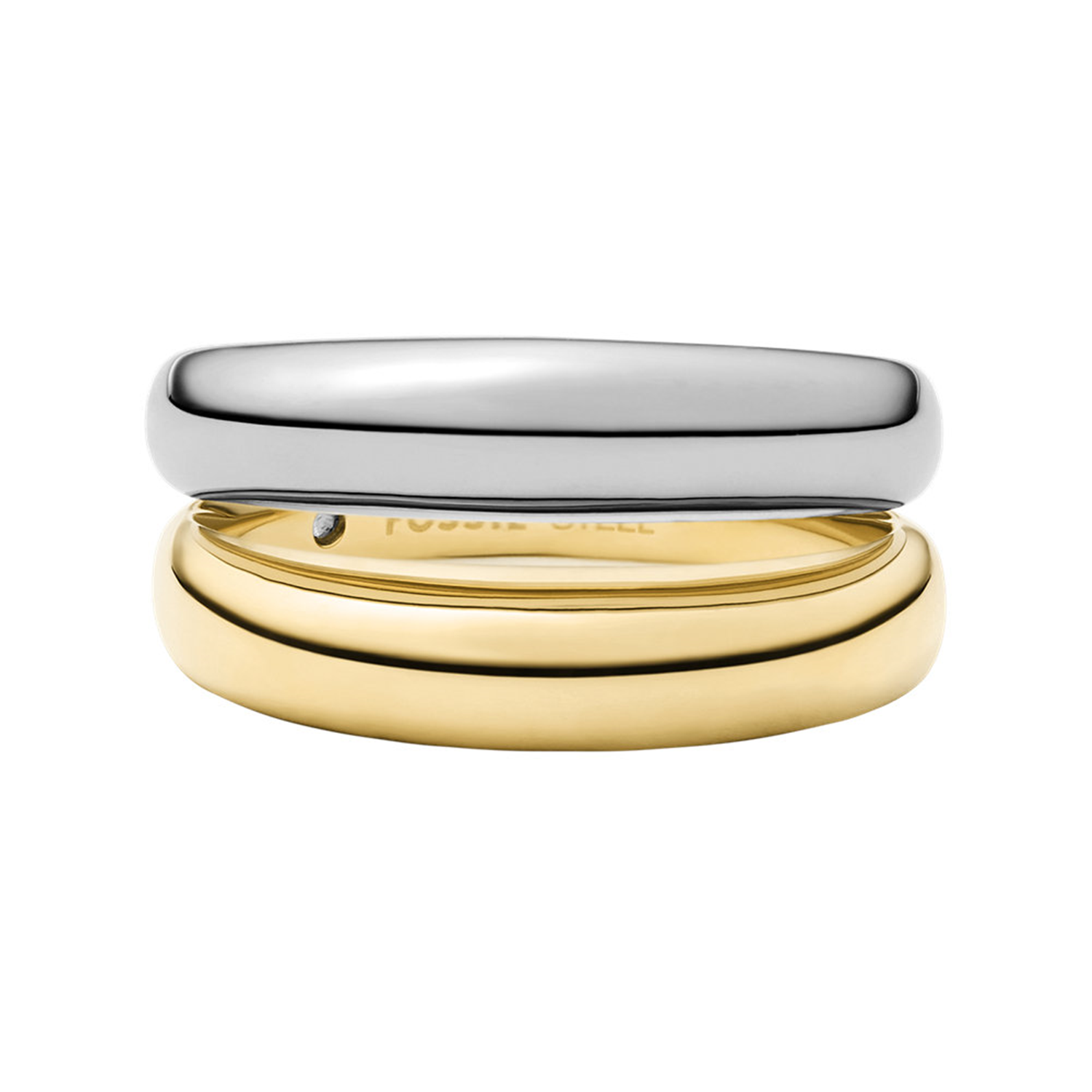 Fossil Ellis Silver and Gold Stainless Steel Ring JF048769986