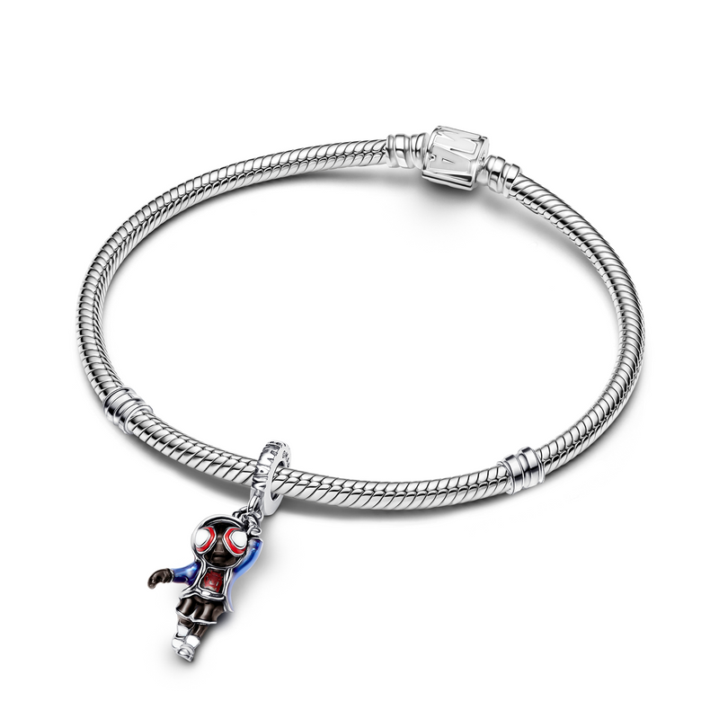 Pandora Collabs 925 Sterling Silver Marvel Spider-Man Miles Morales Dangle Charm 793842C01-zoom-