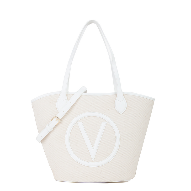 Valentino Bags Covent Beige & White Shopper VBS7QO02CANNATUR/BIANCO-zoom-