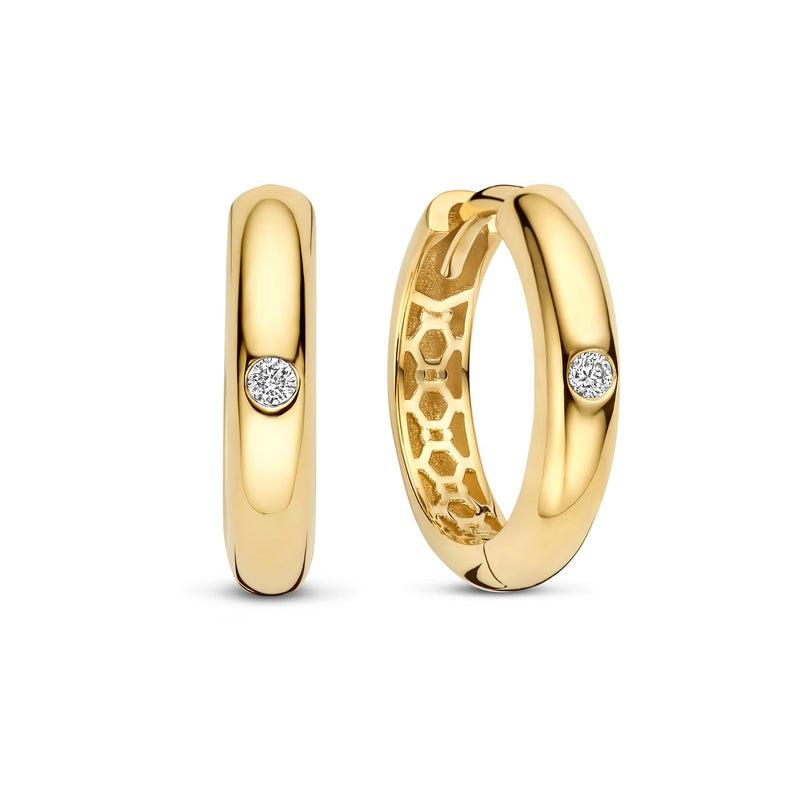 Isabel Bernard De La Paix Lize Gold Earrings With Diamond 0.03 Carat IBD360040-zoom-