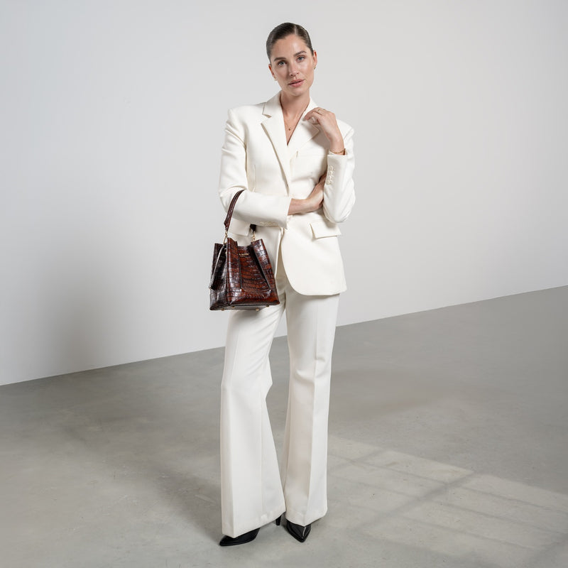 Isabel Bernard Femme Forte Minette Kroko Braun Kalbsleder Handtasche IB21114-230-zoom-