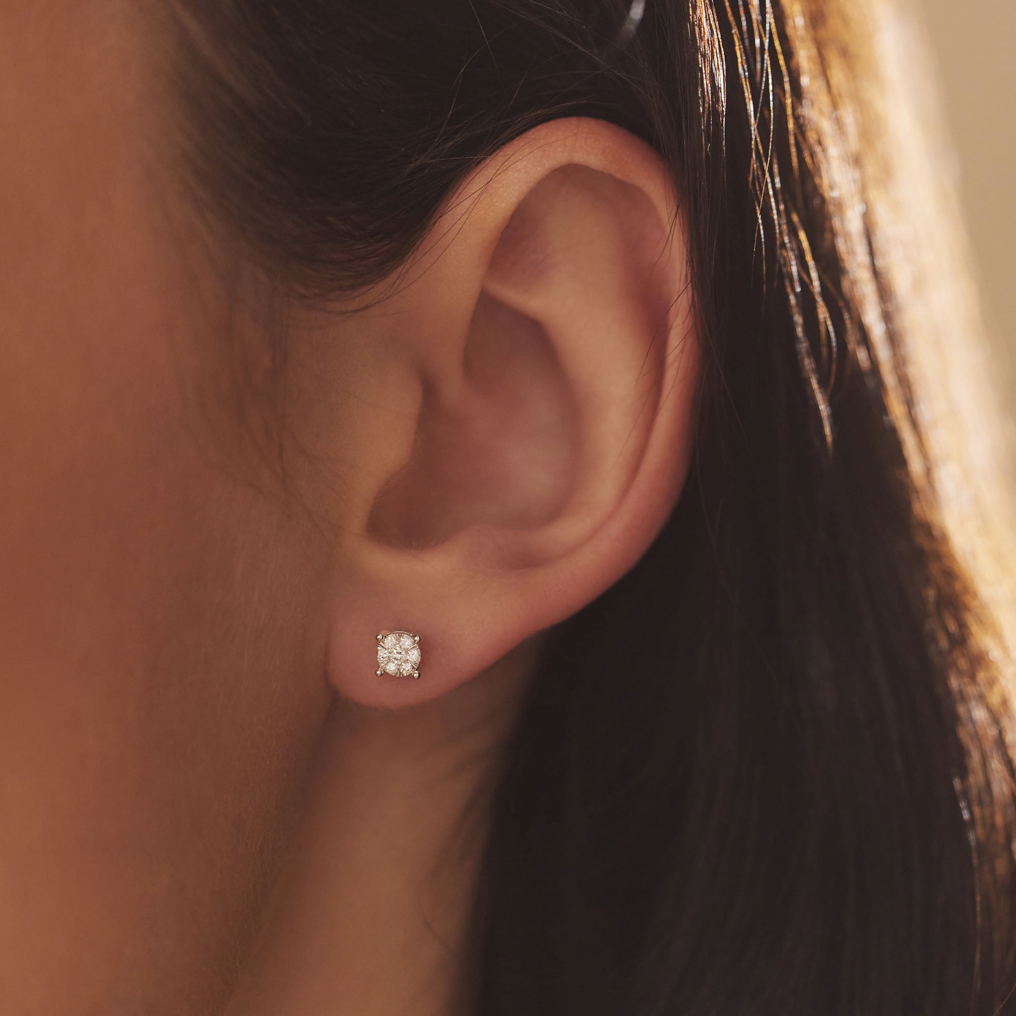 Isabel Bernard De la Paix Hanaé 14 Carat Whitegold Ear Studs | diamond 0.16 ct | IBD360016