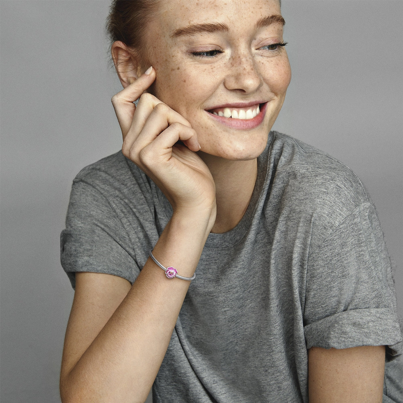 Pandora Moments 925 Sterling Silver Pansy Flower Charm 790777C01